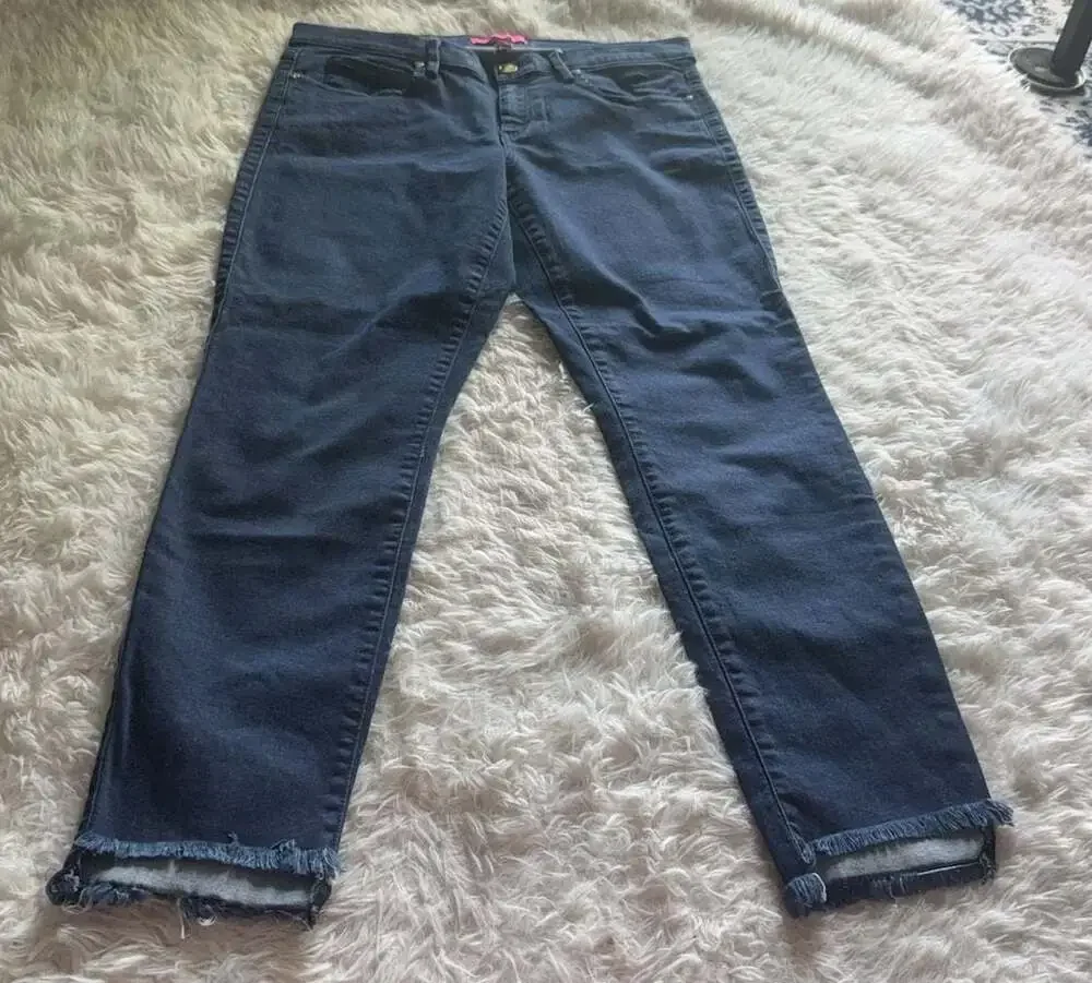 Lilly Pulitzer Women's Dark Wash Raw Hem Denim‎ Jeans Size 12